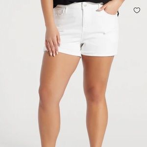 Marley Cuffed White Jean Shorts- stretch size 32